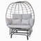 Sunnydaze Polyrattan Double Egg Chair Glider With Cushions And Pillows